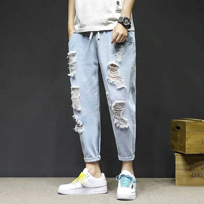 Cropped Tight Pipe Work Wear Skinny Trousers Man Cowboy Pants Slim Fit Jeans for Men Y 2k Vintage Grunge Y2k Stylish Regular XsXJ250707