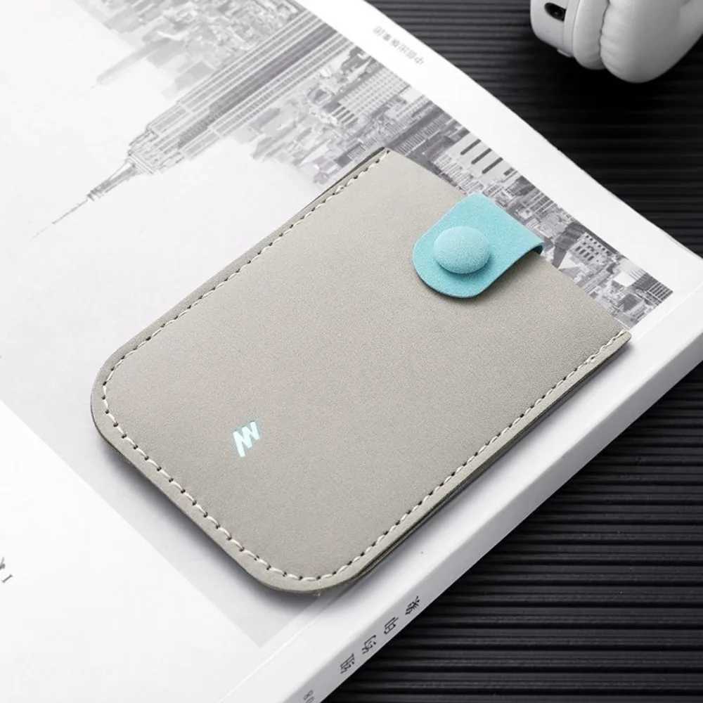 Pl-out Type Mini Card Wallet 4 Card Pockets ID Card Holder Fi Slim RFID Blocking PU Leather Purses Business Card Case Y250707