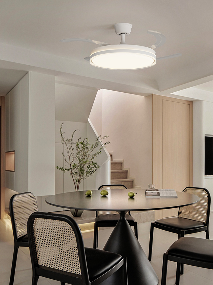 Stylish Invisible Leafless Ceiling Fan Light with Built-in LED for Enhanced Lighting & Air Circulation Ring circle Invisible leafless