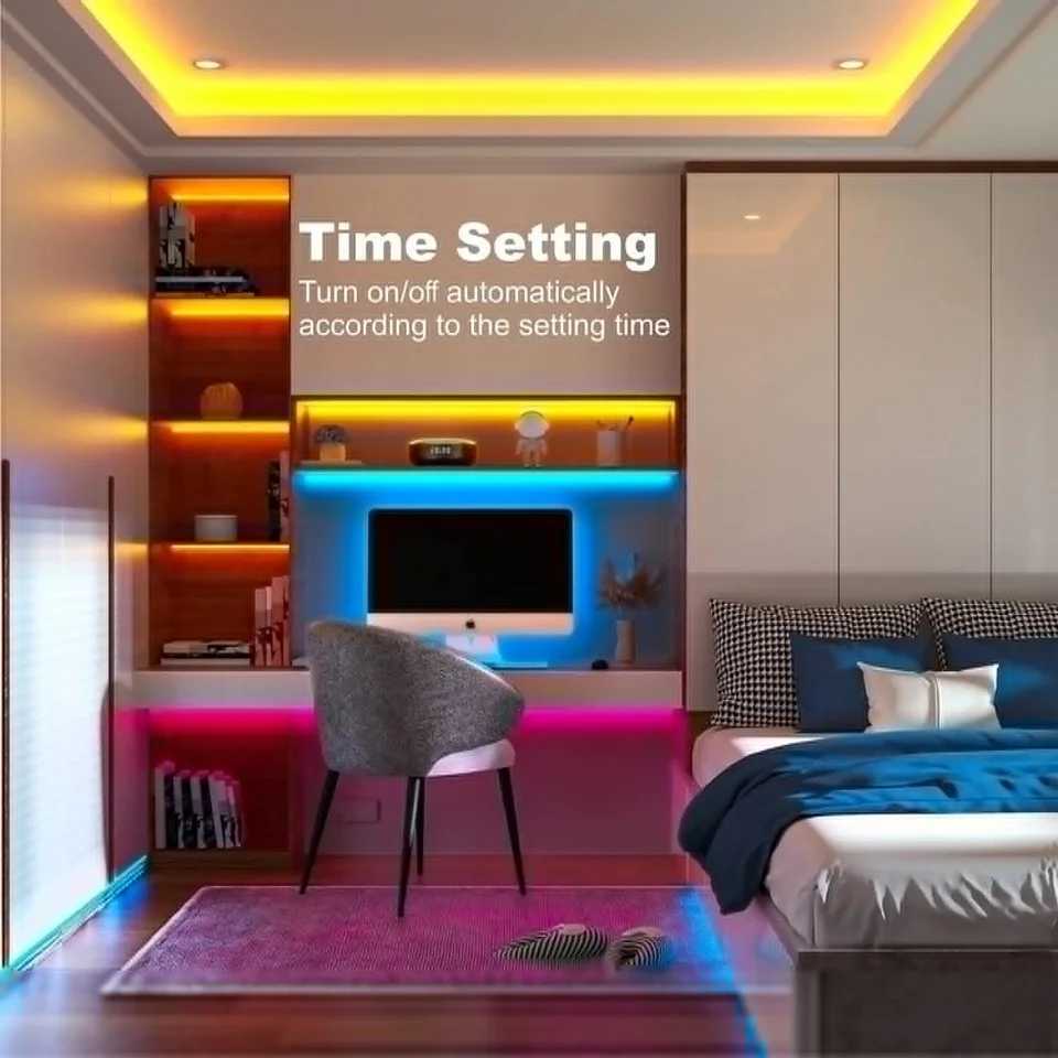 LED Light Strips Bluetooth APP Controller Flexible RGB 5050 Decoration BackLight Lamp Night light Luminous String For Bedroom W250701