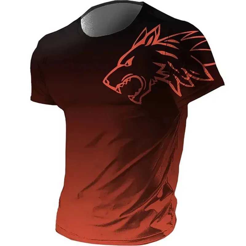 2025 Summer Vintage Mens 3d Printed T-shirt Animal Wolf Short Sleeve Designer Street Fashion Casual Comfortable Breathable Top W250707