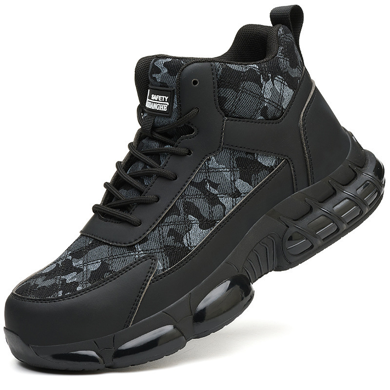 High-quality Safety Shoes Men Steel Wire Rotary Buckle Work Sneakers Indestructible Shoes Anti-smash Anti-puncture Work Shoes 240702