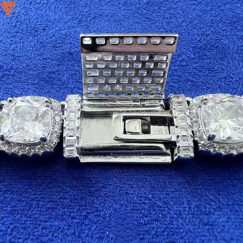 Custom 10mm 925 Sterling Silver VVS Moissanite Tennis Ball Chain Platinum Box Big Tennis Necklace Bracelets for Engagement