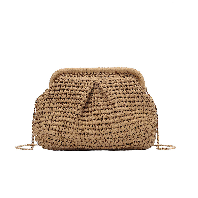 Free shipping designer Summer INS Fashion Woven Bag for Women 2025 Korean Version Trendy Simple Straw Shell Bag High-end Crossbody Bag for Women