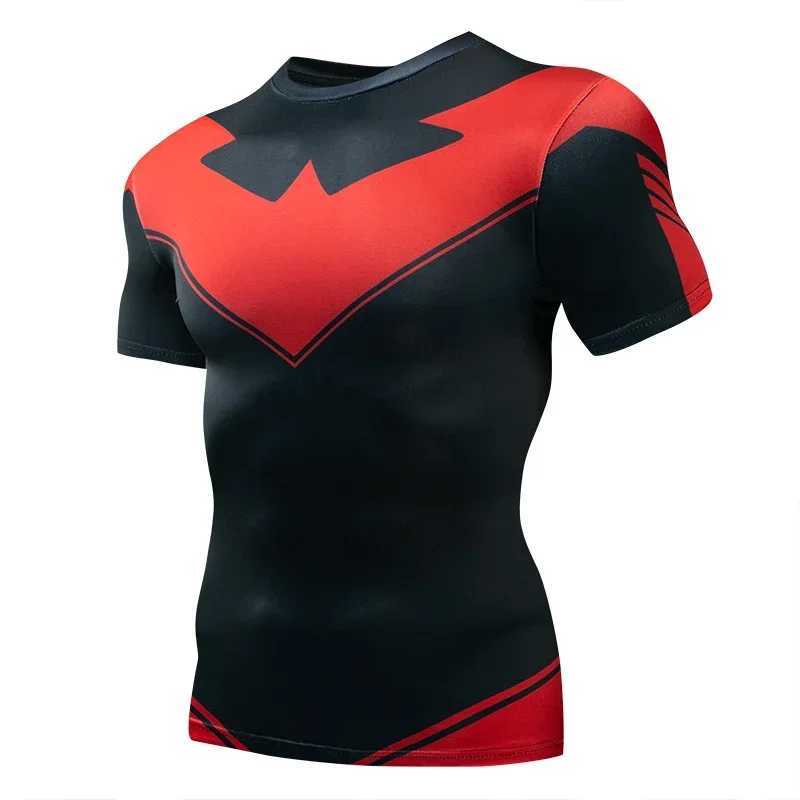 Red Nightwing Short Sleeve Compression Shirts Thanos 3D Printed T-shirts Men 2022 Summer NEW Crossfit Top For Men Fitness Clothing XJ250707