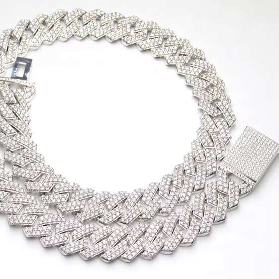 19MM Iced Out Hip Hop Jewelry Cuban Link Chain Gold Silver Plated Bling Miami CZ Diamond Chain for Men