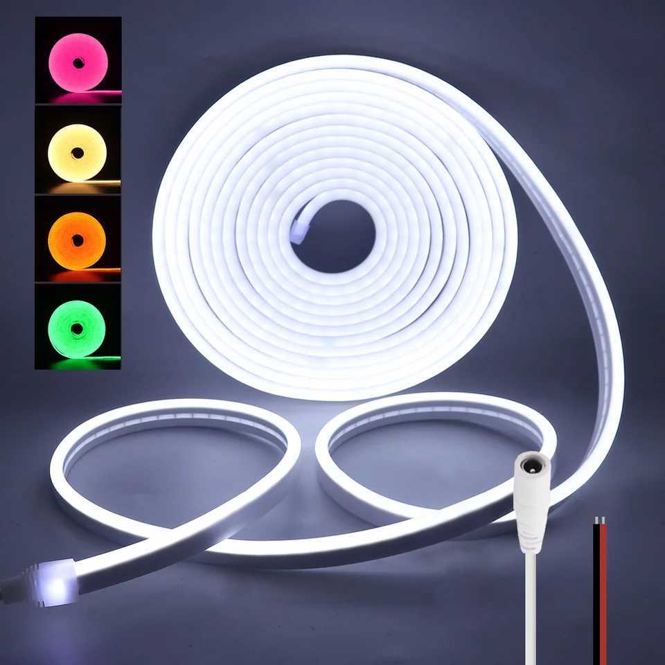 LED Strip 12V 2835 Neon Light Sign 120LEDs/M IP67 Waterproof Flexible Silicone Neon Rope Lights White Warm White DIY Diode Tape W250701