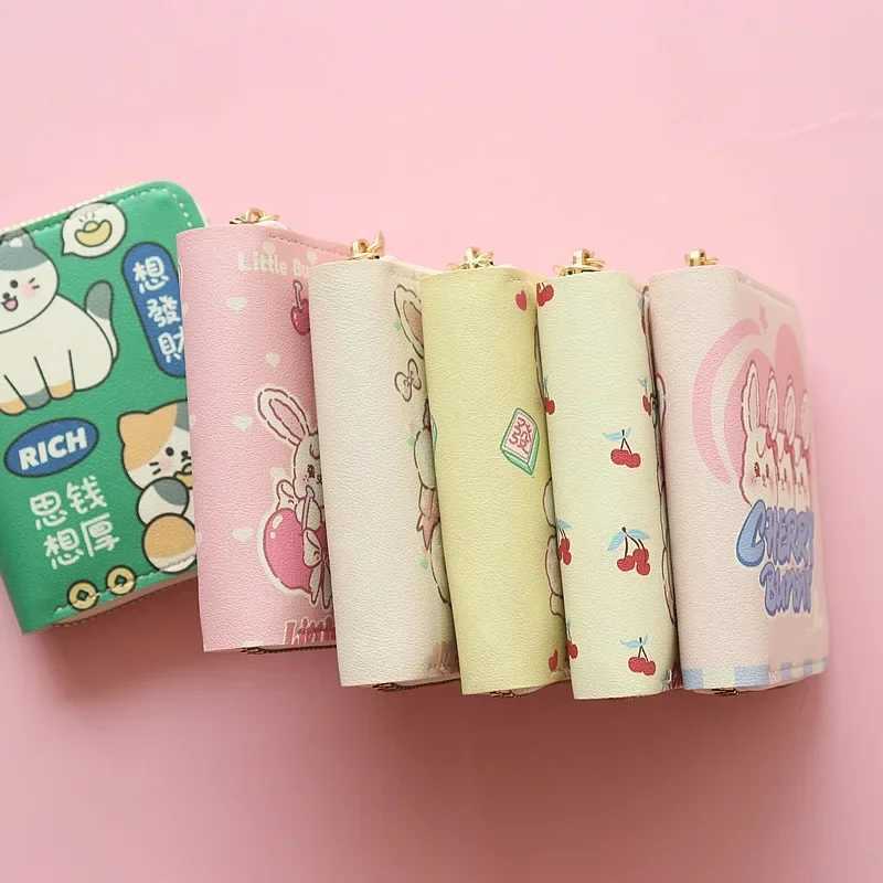 Series Cartoon Wallet Cute Kaii Short Zipper Purse Female Student Wallet Card Bag Small Fresh Fi KT Coin Purse New Y250707