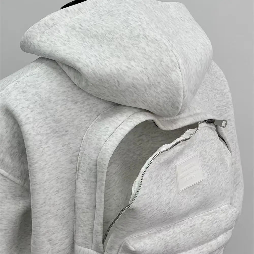 2025 Spring Autumn Mens Hoodie Solid Back Small Bag n Sweatshirt Men Women Trendy Jacket Hooded For Male Coats 250707