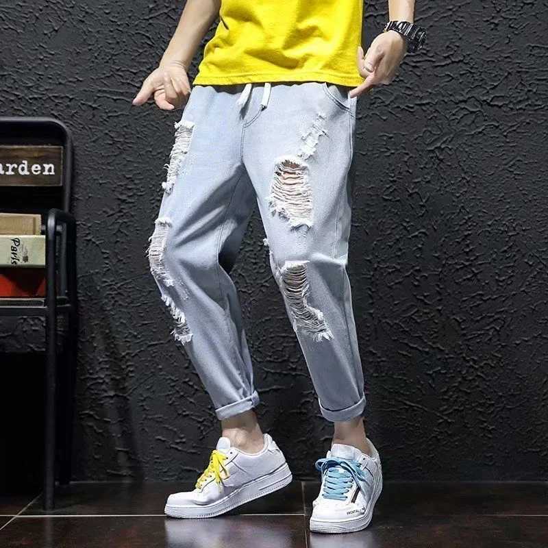 Cropped Tight Pipe Work Wear Skinny Trousers Man Cowboy Pants Slim Fit Jeans for Men Y 2k Vintage Grunge Y2k Stylish Regular XsXJ250707