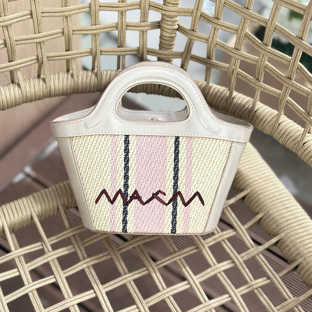 Good Quality designer bag Fashion shoulder bags, vegetable basket, Lafite grass paired with leather material size 22cm