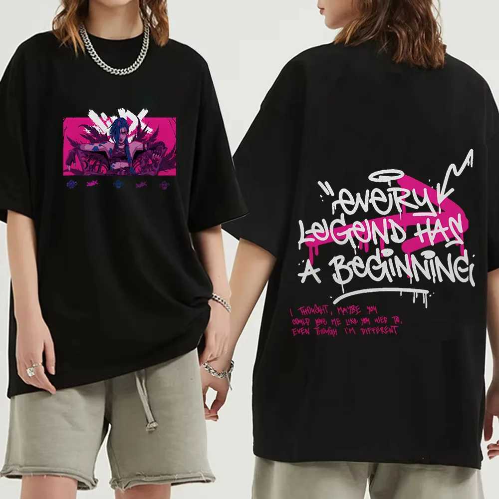 Arcane Jinx Graffiti T-shirt Monkey Game Fans Commemorative T-shirt Men and Women Can Wear Printed Cotton Fashion Short Sleeves XJ250707