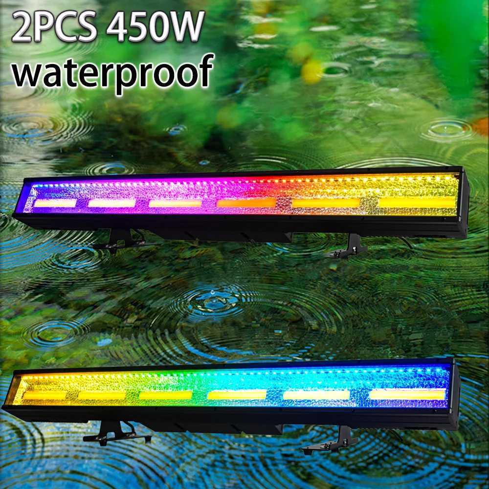 2PCS Waterproof LED 450W COB Retro RGB Wall Wash Strobe Effect Stage Lighting DMX Music Control Club Bar DJ Disco Flash Lamp W250701