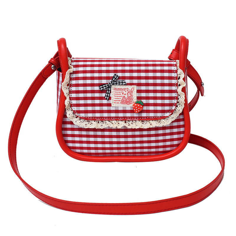 Free shipping designer 2025 New Korean Style Sweet Plaid Small Square Bag for Women Fashion Niche Design Versatile Cute Shoulder Bag Crossbody Bag