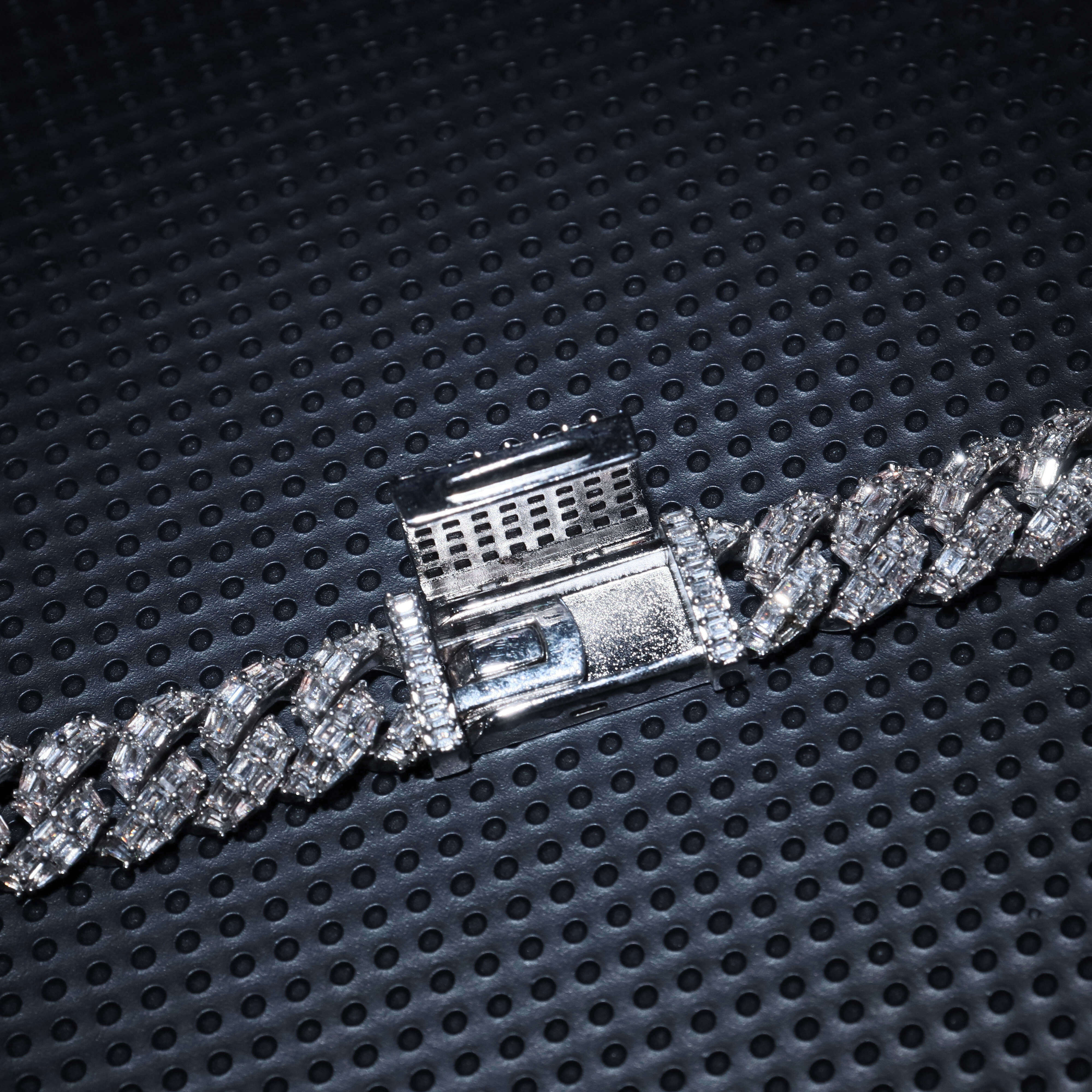 10mm 925 Sterling Silver Necklace Fine Jewelry Bling Iced Out Pass Diamond Tester Moissanite Baguette Link Chain