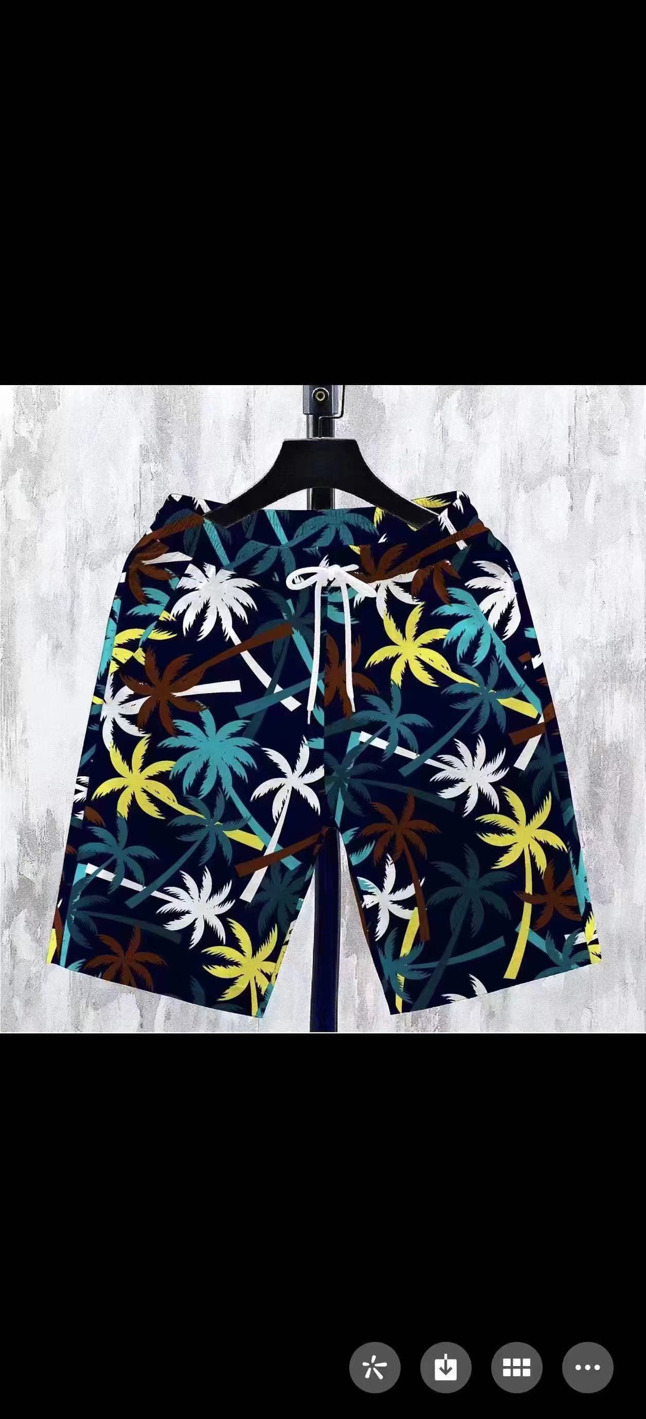 Designer Summer Men's Beach Pants Casual Pants Quick Drying Men's Beach Pants Plus Size Pants European And American Fashion Cross Border Men