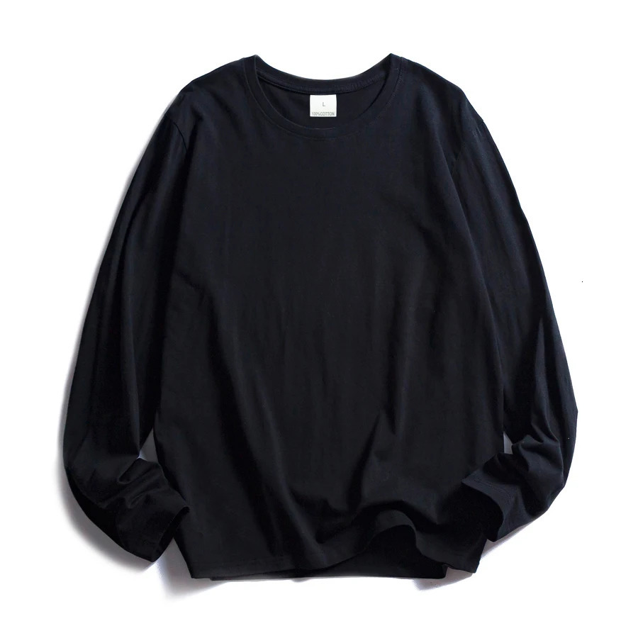 WAVLATII Women O-neck Long Sleeve T shirts Lady White Cotton Tops Female Soft Casual Tees Womens Black T-shirt 250703