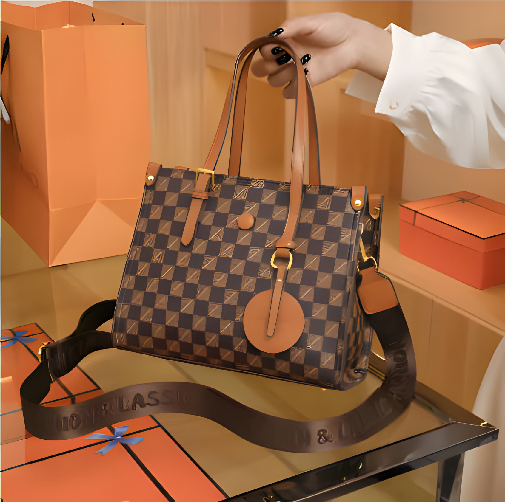 Crossbody se Designer 2025 Shoulder Handbag Ladies Flap Fashion Brown Tote Small Square Bag Free shipping