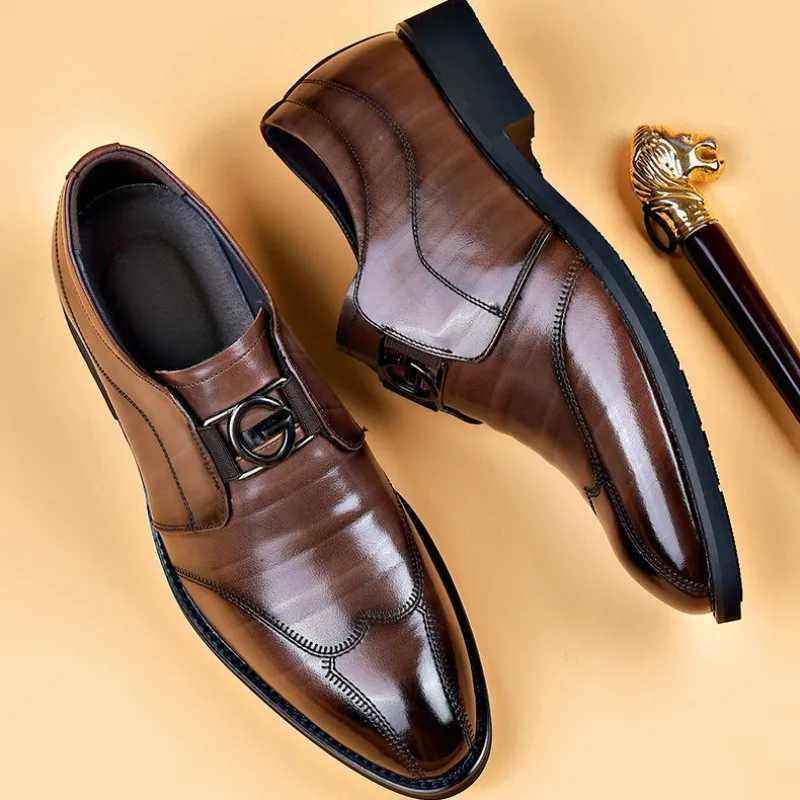 Men Casual Shoes Fion Brand Classic Casual Men Leather Shoes Black Breathable Business Men Shoes Large Size Y250707