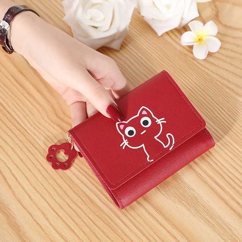Mens Cute Wallet Fem Small Short PU Leather Purse Ladies Card Holder Mey Bag Hasp Keychain Fi Wallet Girls Gift Y250707