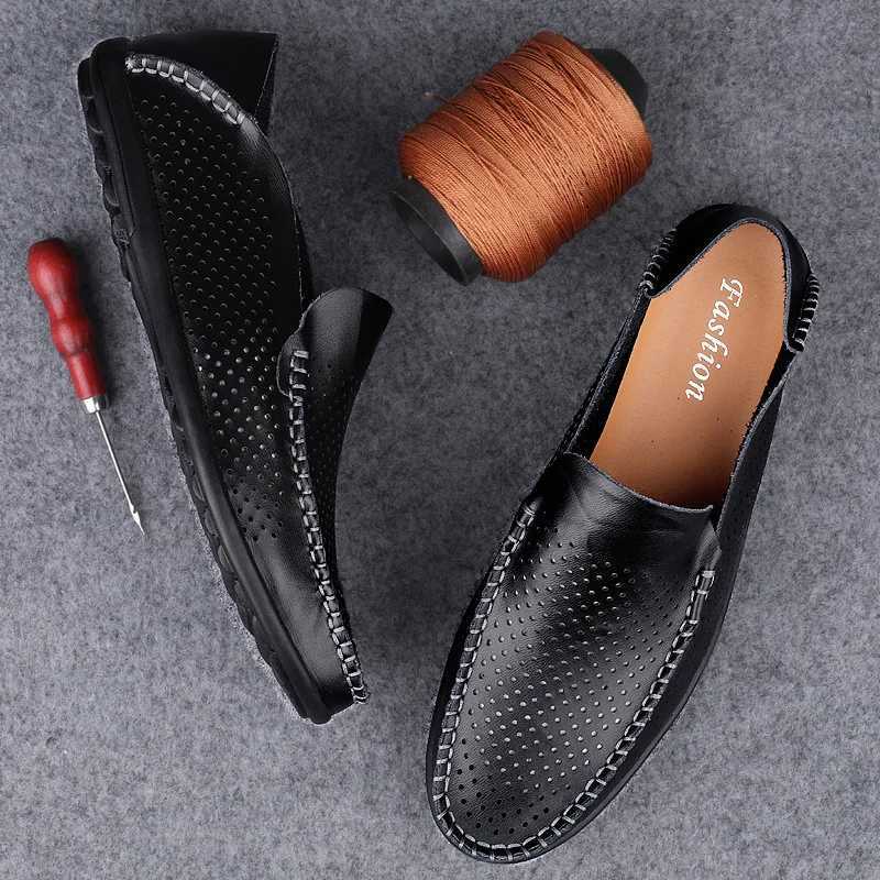 Spring Men Shoes Casual Breathable Soft Mens Loafers Light Genuine Leather Shoes Flats Fion Driving Shoes Zapatillas Hbre Y250707