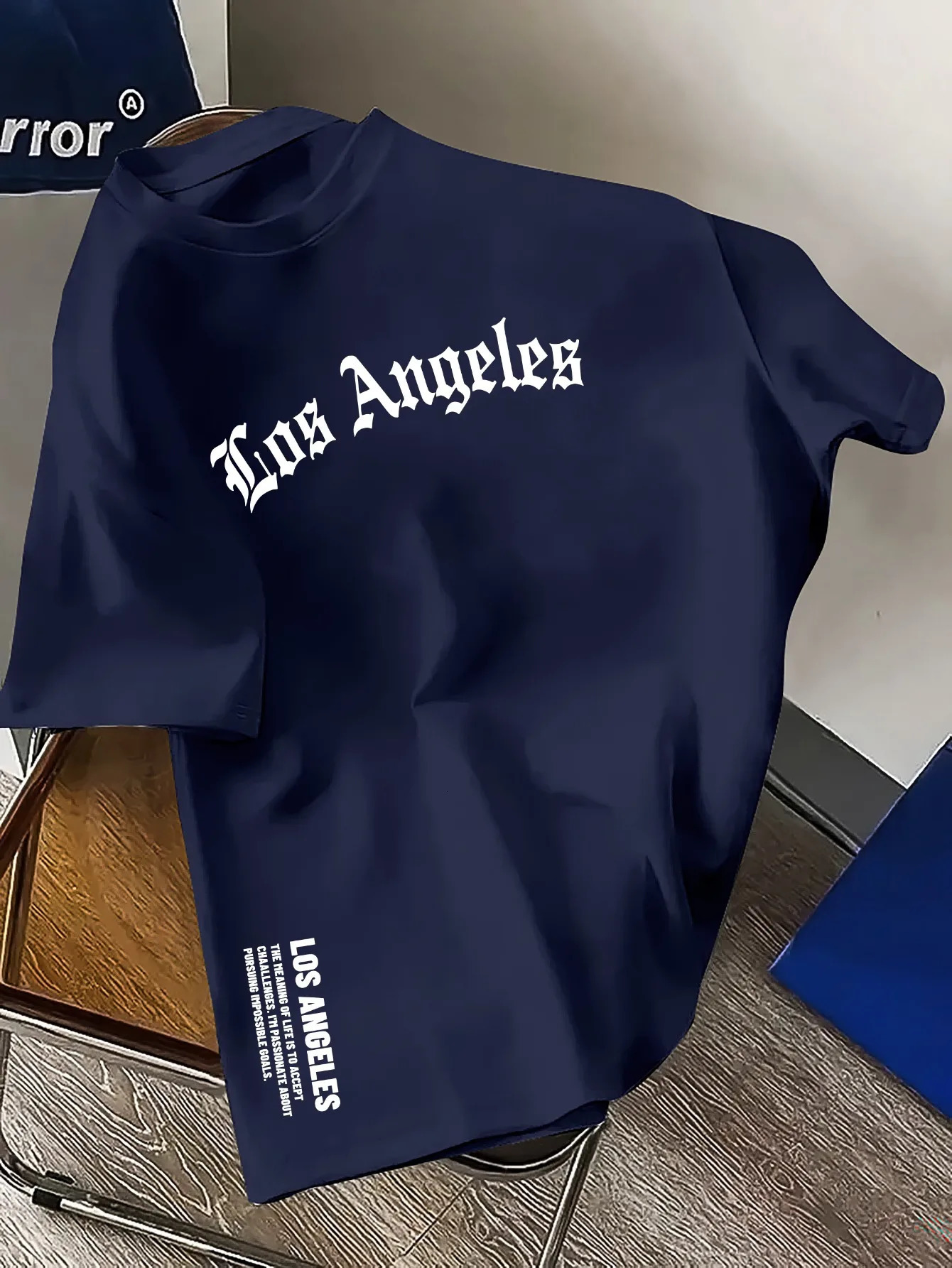 Mens Summer 100 Cotton Fashion Los Angeles Letter Printed Loose Large Casual Comfortable Round Neck Short Sleeve Tshirt Top 250704