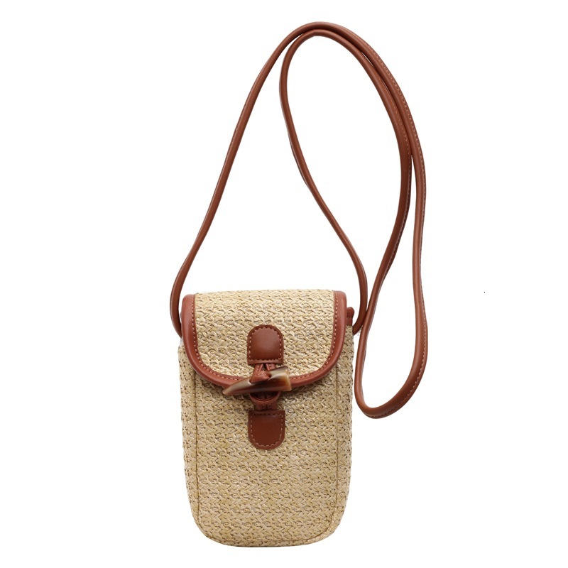 Free shipping designer Spring and Summer High-End Mini Bag for Women 2025 New Niche Design Woven Casual Versatile Phone Bag