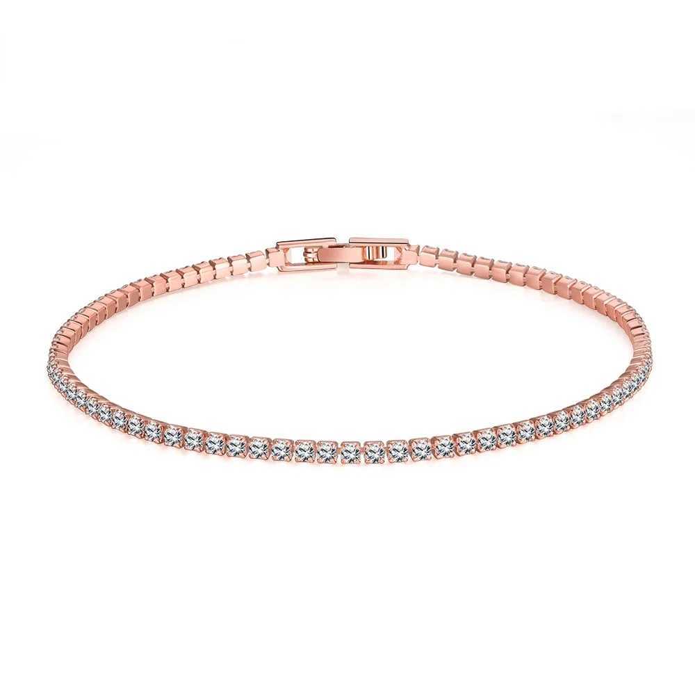 925 Sterling Silver Jewelry 16cm to 19cm Tennis Bracelet 2mm Zirconia Anniversary Gift Genuine Sterling Silver Bracelet XJ250707
