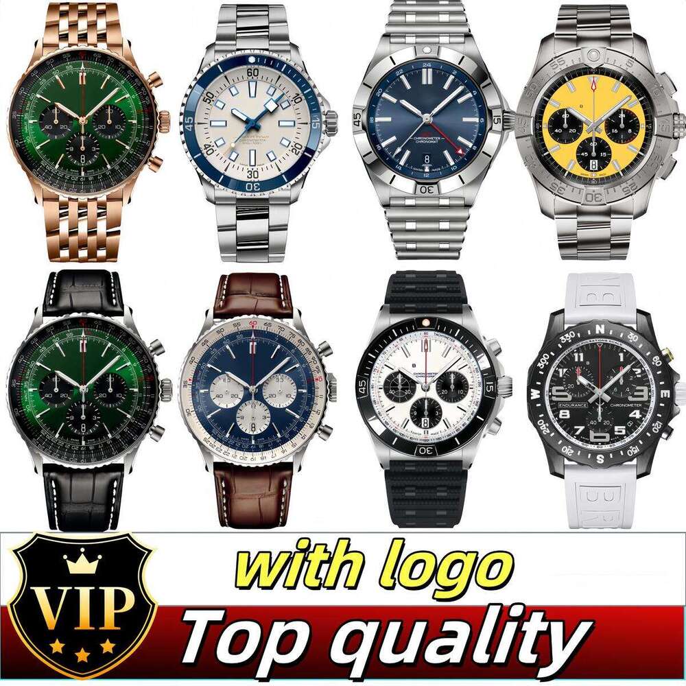 Breitlngn Watch Designer Elegant Mens Timepiece Watch Man Watch High Quality Navitime Chronograph Blue Dial Leather Bands Watch Movement Automatic Quartz Watch B0