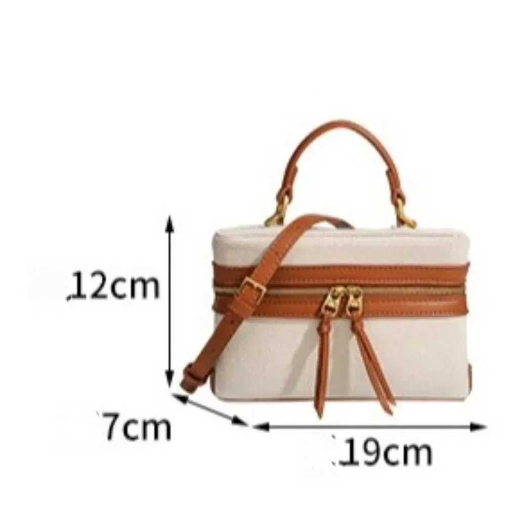 New Large Capacity Shoulder Bag Zipped with Handle Women Handbag Vintage Luxury Crossbody Bag Cosmetic Bag Lunch Box Bag