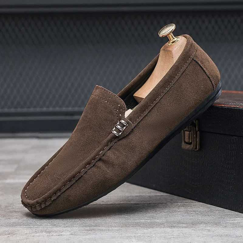 Classic LATV New Mens Lazy Shoes Driving Flat Bott Casual Foreign Trade Single Shoes Mens Rubber Y250707