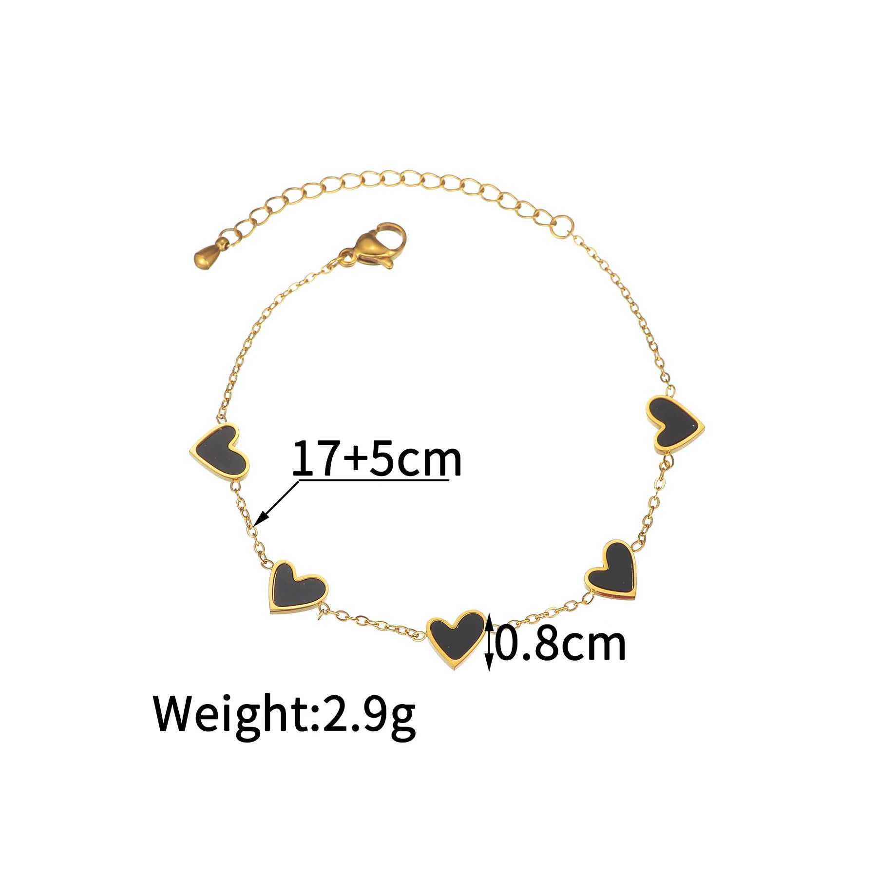 Trend Gold-Plated Stainless Steel Bracelet for Women Multi-Color Oil Drop Heart-Shaped Design Gorgeous Personality Jewelry GiftsXJ250707