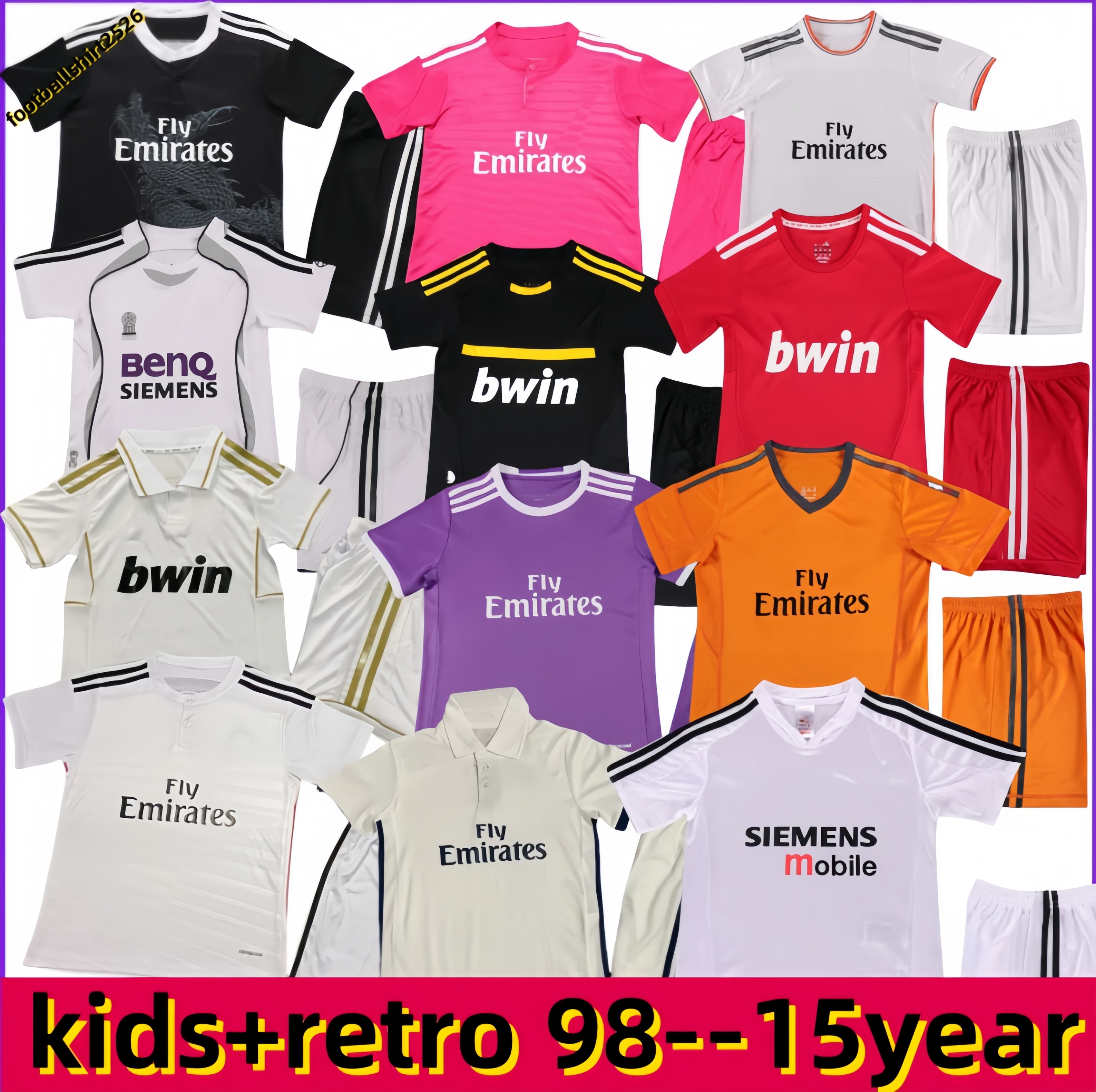 Retro Reals Madrid kits 9 MBAPPE BELLINGHAM TRENT VINI JR soccer jerseys RODRYGO MODRIC Valverde Arda Guler Endrick football shirt 98 06 08 10 15 Retro kids kit uniform