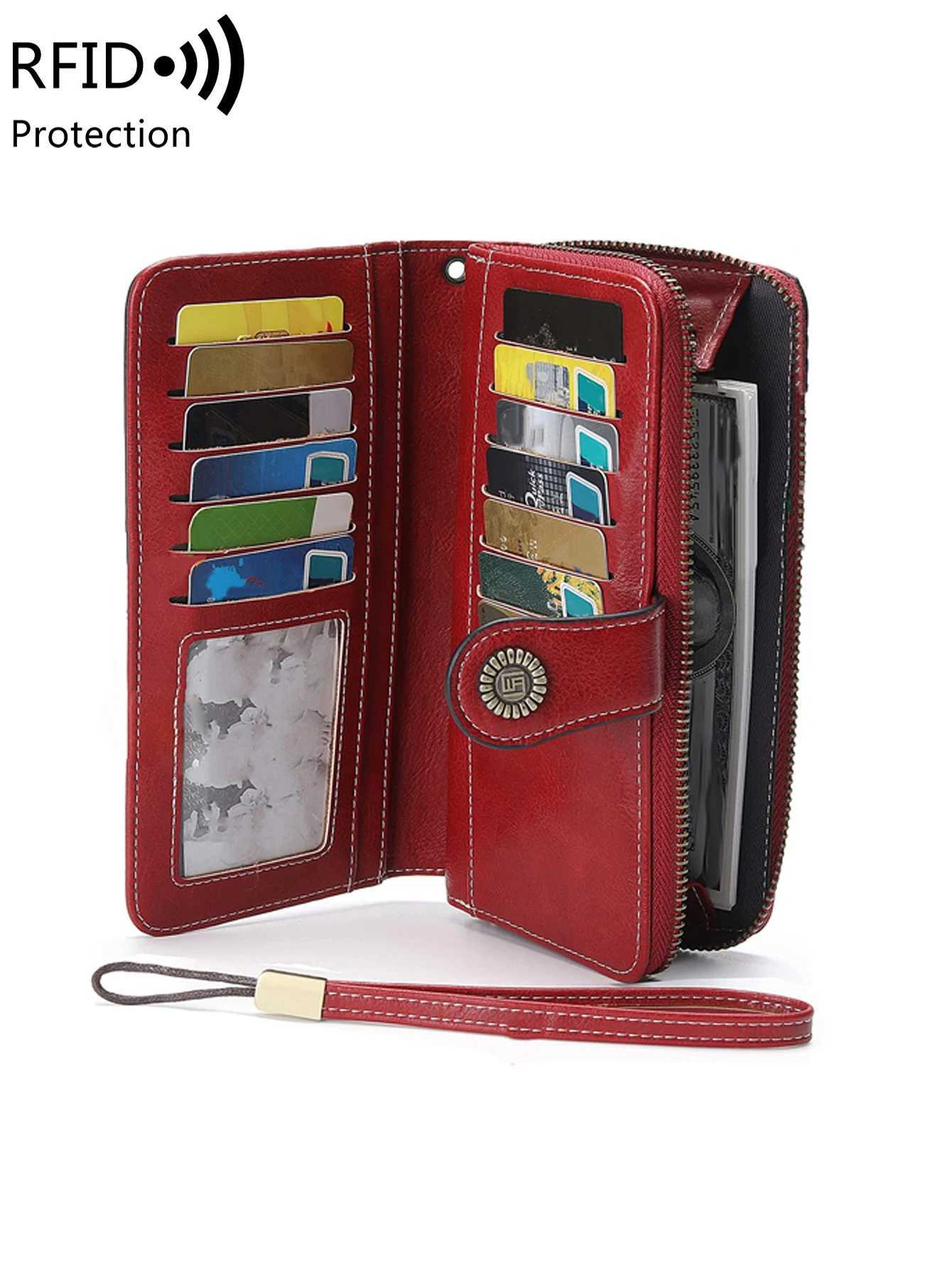 igh Quality Wen Wallet RFID Anti-theft Leather Wallets For Wan LG Zipper Large Ladies Cluh Bag Fem Purse Card Holder Y250707