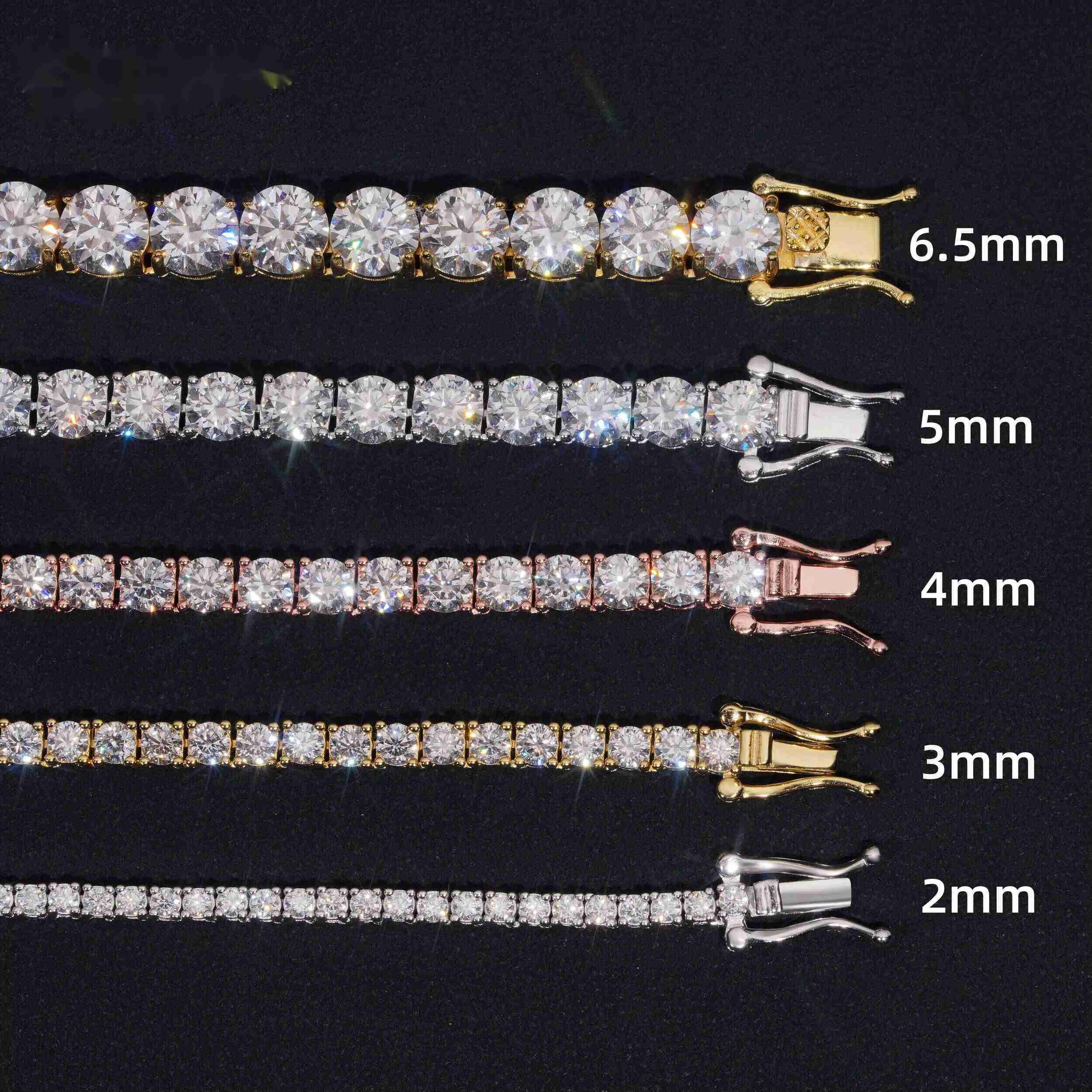 Luxury Jewelry GRA Certified VVS Moissanite Tennis Chain 925 Silver 2mm-5mm Diamond Moissanite Tennis Necklace Iced Out