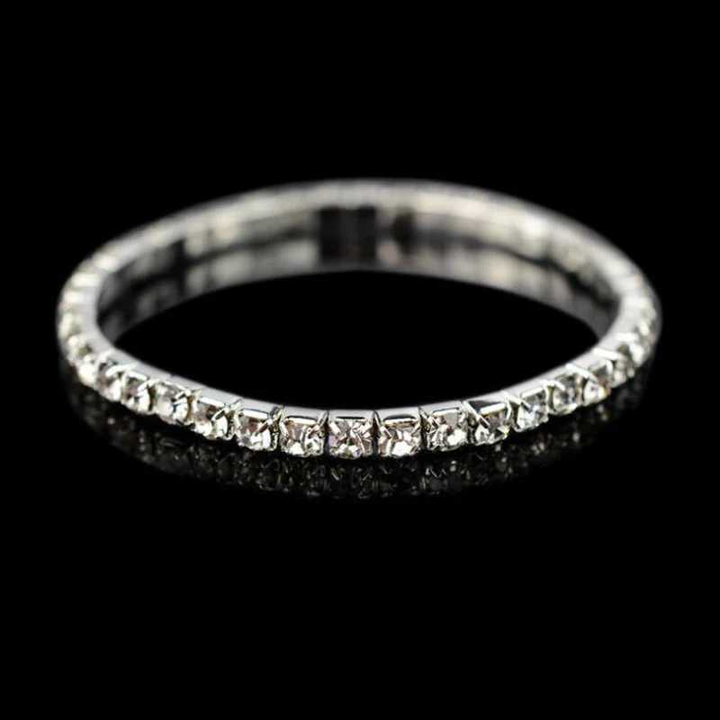 New Fashion Crystal Womens Bracelet Bangle Chains Crystal Gold Color Elastic Bracelets Hand Jewelry Wedding Accessories XJ250707