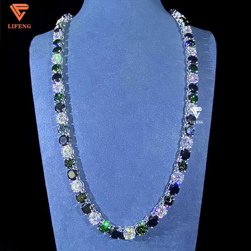 8mm Custom VVS Moissanite Grade D Tennis Chain Hip Hop Fine Jewelry Lab Diamond Tennis Chain Necklace Pendant Charms for Women