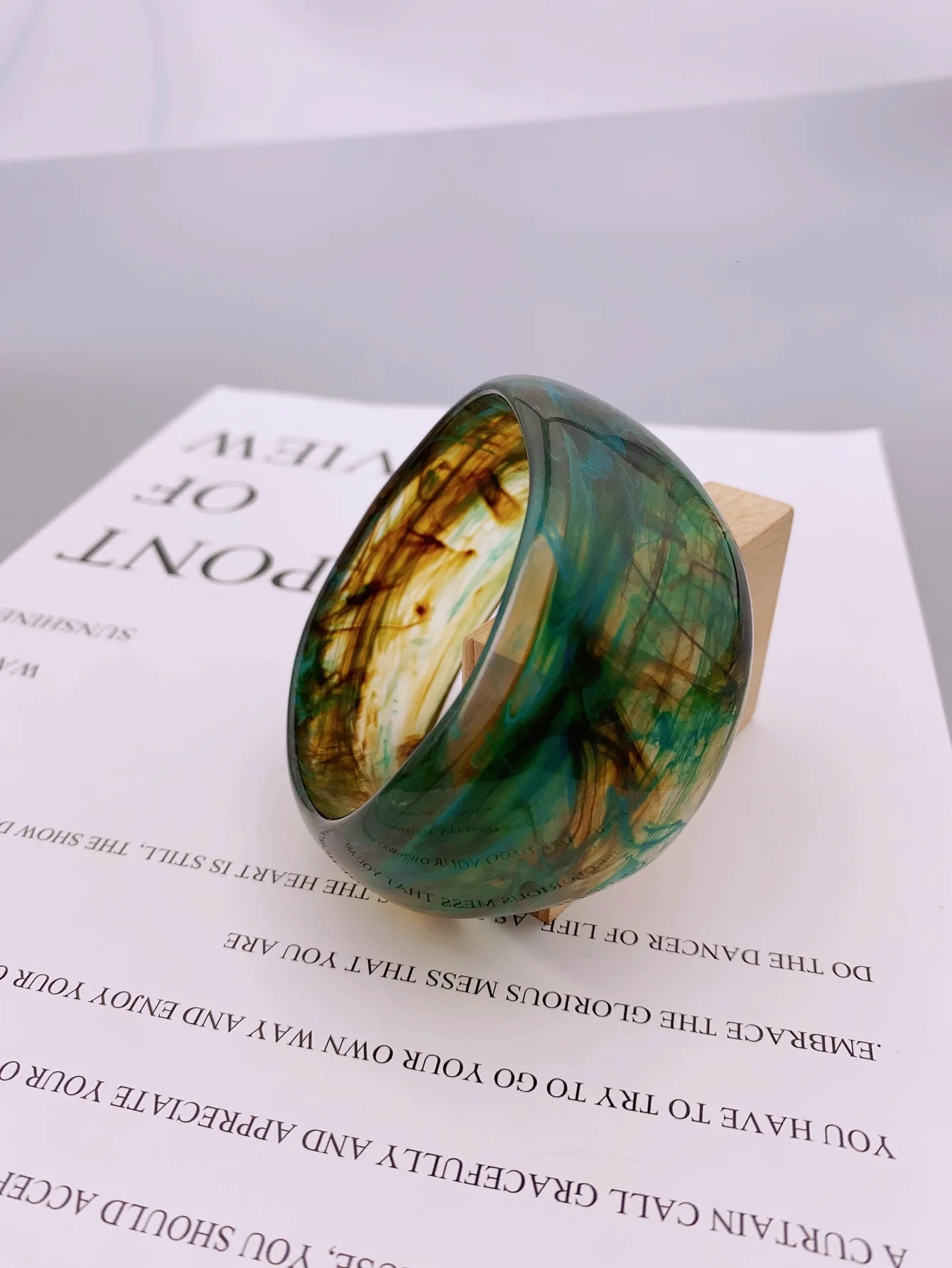 Fashionable irregular bangles with marble pattern for women bracelets for women 250701