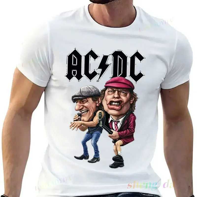 Playera Rock Band AC DC T-shirt Casual Wear Men Short Sleeve T-shirt Funny Fashion Music Printing Customized Unisex Tops W250707