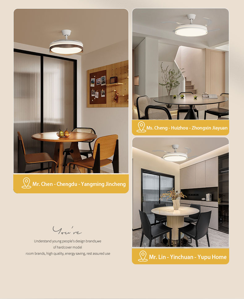 Stylish Invisible Leafless Ceiling Fan Light with Built-in LED for Enhanced Lighting & Air Circulation