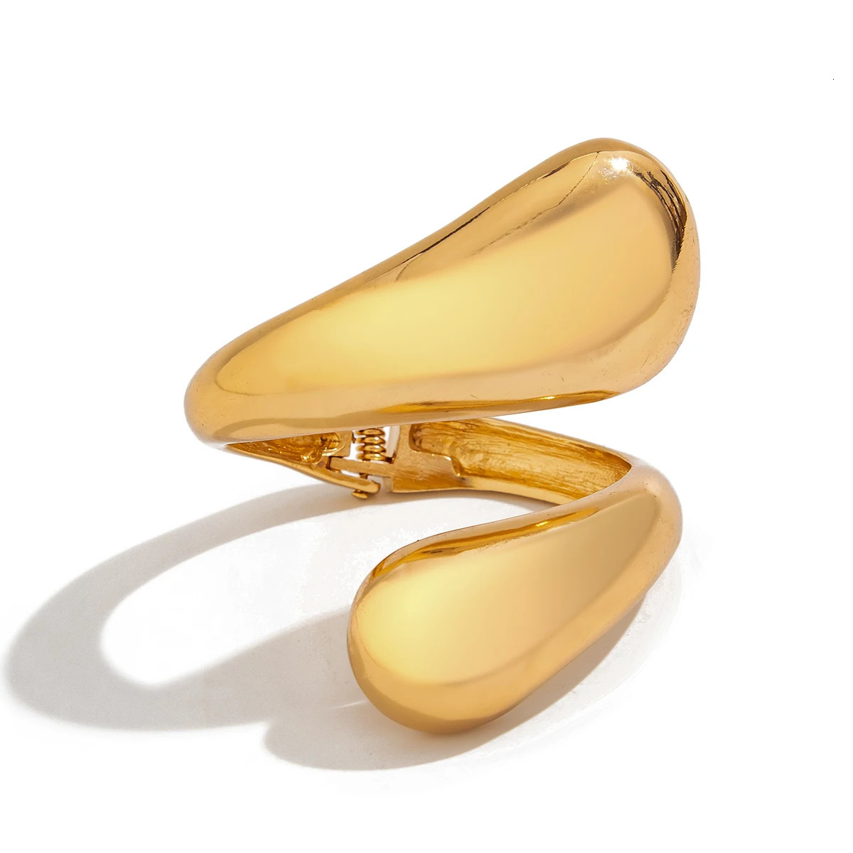 Ingemark Exaggerated Heavy Metal Water Drop Wide Cuff Bangles for Women Punk Gold Color Geometric Bracelet Jewelry Steampunk Men 250701