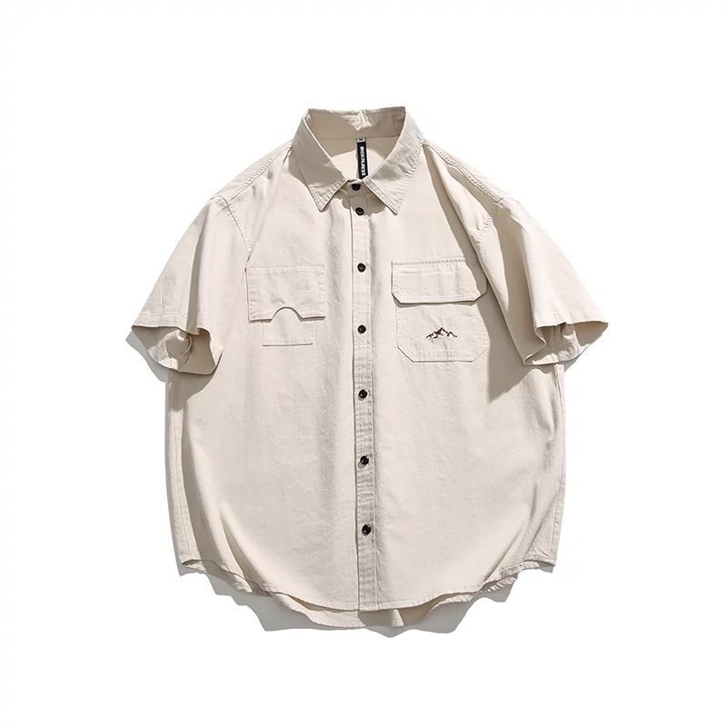 Designer Short Sleeves Factory Direct Supply Japanese Trendy Brand Irregular Pocket Workwear Short Sleeve Shirt Ins Style Unisex Functional Summer Shi