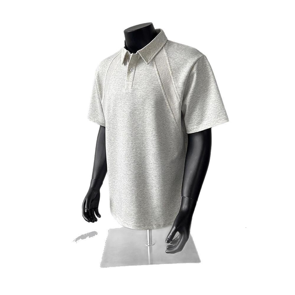 American Style Regular Shoulder Designer Short Sleeves Polo Shirt Short Sleeve T-shirt Men Summer Spliced Turn-down Collar Shirt Heavyweight Stiff Box