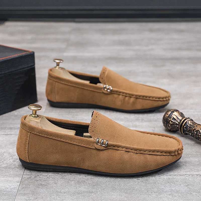 Classic LATV New Mens Lazy Shoes Driving Flat Bott Casual Foreign Trade Single Shoes Mens Rubber Y250707