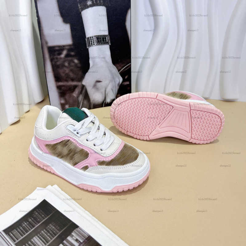 Child Clothing Child Sneakers Lace-Up kids shoes Size 26-35 Box protection Grid logo printing baby casual shoes A431X12N115-b