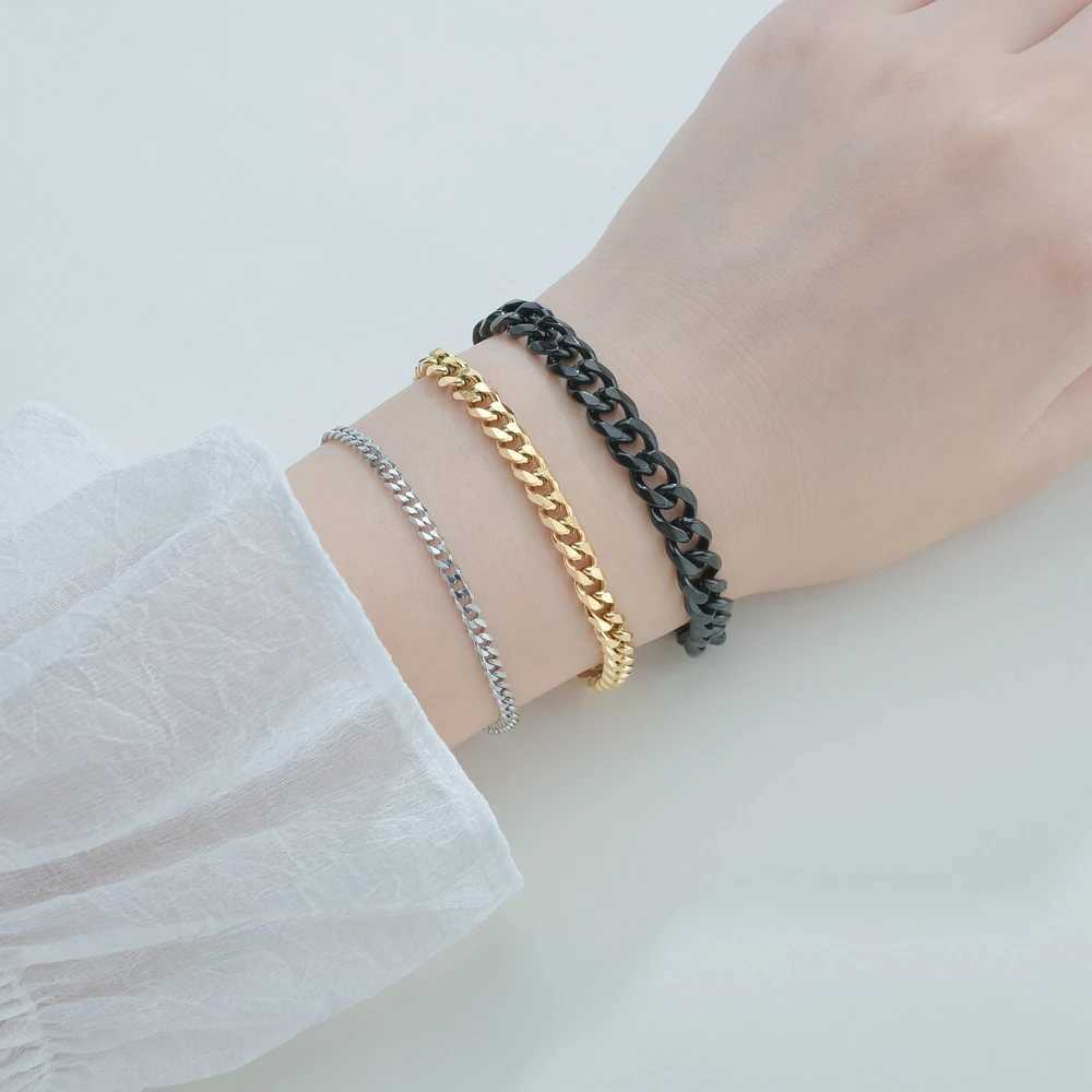 Gold Color Bracelet Stainless Steel Twist Cuban Chain Bracelet for Women Chain Bracelet Jewelry Gifts Wholesale Dropshipping XJ250707