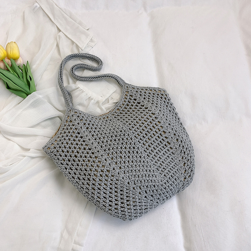 Free shipping designer Relaxed Woven Large Bag for Women 2025 New Large Capacity Cotton Tote Bag Beach Vacation Versatile Shoulder Bag