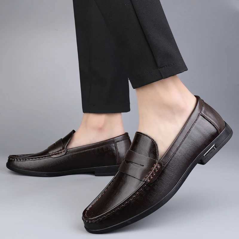Genuine Leather Men Shoes Casual Men Loafers Breathable Off Formal Shoes Men Designer Slip on Driving Shoes Plus Size 38-46 Y250707