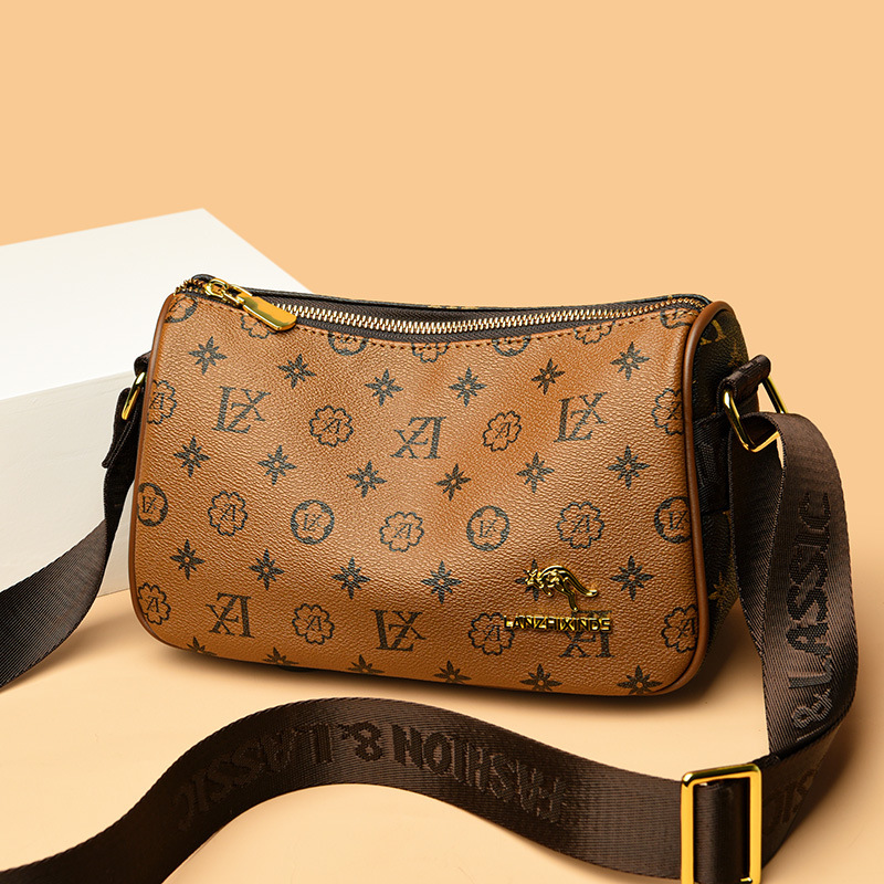 Free Shipping Women's Fashionable Crossbody Bag Women's 2025 Designer New Multifunctional Mother Bag Wide Shoulder Strap Printed Shoulder Ba