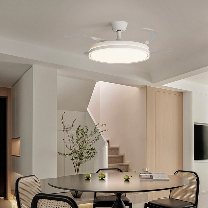 Stylish Invisible Leafless Ceiling Fan Light with Built-in LED for Enhanced Lighting & Air Circulation Ring circle Invisible leafless